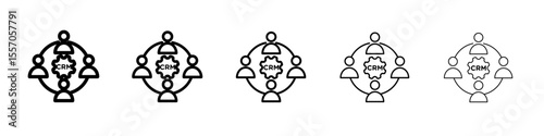 Obraz na płótnie crm icon vector outline symbol or illustration