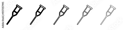 crutches icon vector outline symbol or illustration