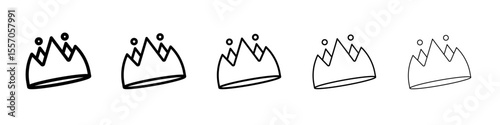 Crown icon vector outline symbol or illustration