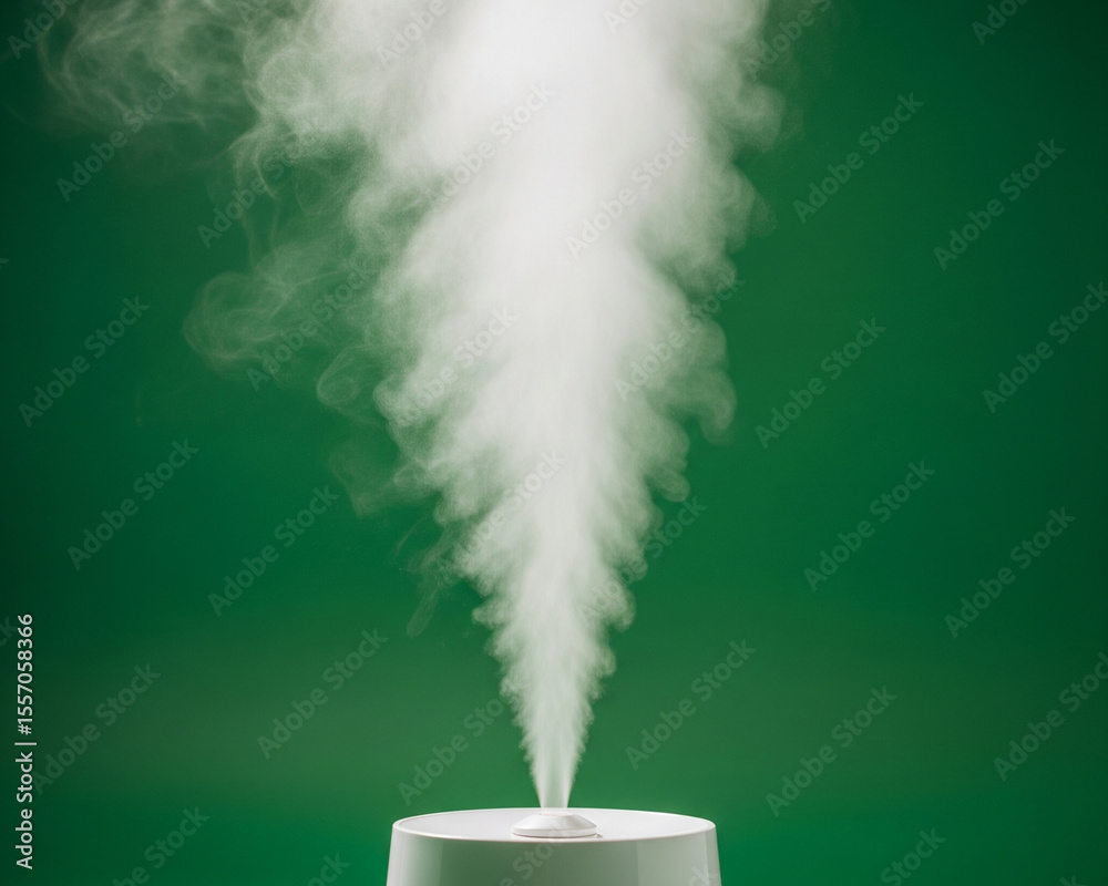 Portable Humidifier Misting Air In Green Screen Room Portable Humidifier Misting Air In Green Screen Room