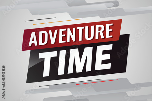 Adventure time word concept vector illustration with lines 3d style for social media landing page, template, ui, web, mobile app, poster, banner, flyer, background, gift card, coupon, label, wallpaper