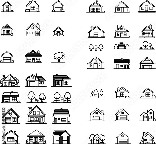 house icon home icon real estate icon residential icon family house icon cozy home icon suburban house icon urban house icon cottage icon villa icon mansion icon modern house icon tra