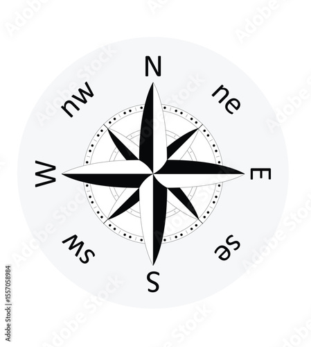 compass in illustrator black and white
