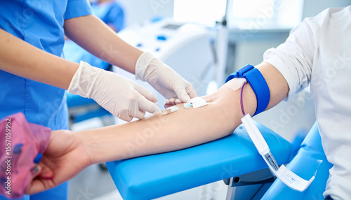 Blood Donors Making Voluntary Donation in Hospital for Community Health Care and Medical Support