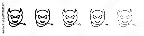 Demon devil icon vector outline symbol or illustration