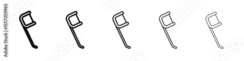 Dental pick icon vector outline symbol or illustration