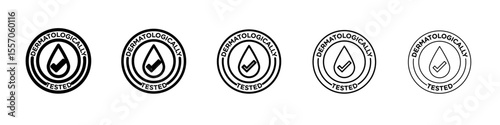 dermatologically tested icon vector outline symbol or illustration