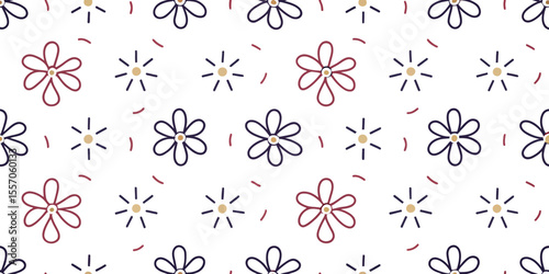 Floral Symphony: A captivating display of artistic floral pattern, where meticulous lines interlace to create a rhythm of blossoming elements.