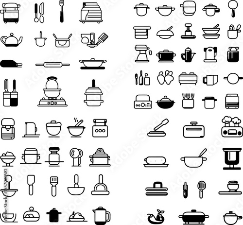 kitchen icons cooking icons kitchenware icons cookware icons kitchen utensils icons stove icon oven icon microwave icon refrigerator icon freezer icon dishwasher icon sink icon kitche