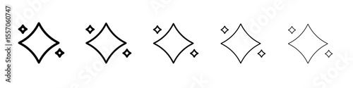 Diamond star icon vector outline symbol or illustration