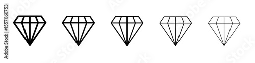 diamond icon vector outline symbol or illustration