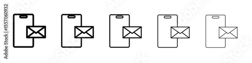 digital mail icon vector outline symbol or illustration