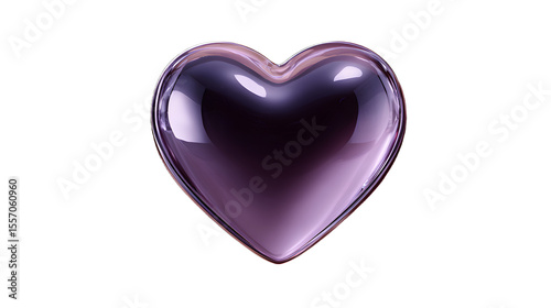 Wallpaper Mural A single purple heart with glossy reflections isolated against a black background for valentine's day isolated over png transparent background Torontodigital.ca