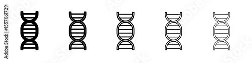 DNA icon vector outline symbol or illustration