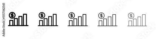 dollar rate icon vector outline symbol or illustration