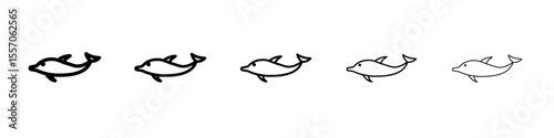 Dolphin icon vector outline symbol or illustration