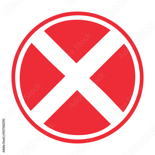 Stop Red Sign Icon – Do Not Enter and Warning Stop Sign Vector on White Background
