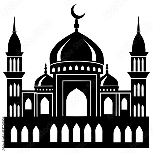 mosque silhouette on white background