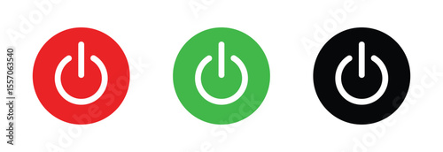 Power On Off Button icon set  in flat and line style , On-off icon icon set. Power off. Interface switch button concept. On off icon. Vector illustration. 