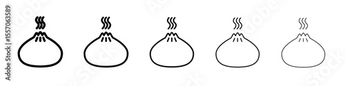 dumplings icon vector outline symbol or illustration