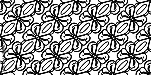 Abstract floral pattern: An intricate abstract floral pattern featuring an elegant display of repeating motifs, perfect for a sophisticated design aesthetic.