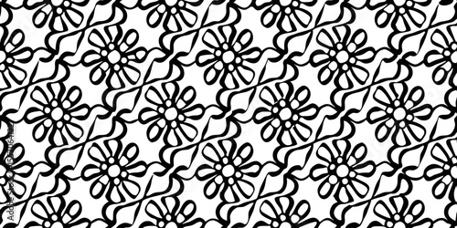 Floral Pattern of repeating blossoms, creating a dynamic interplay of lines and shapes, this design is a modern marvel of symmetrical art. 