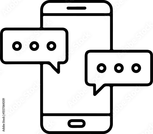 Smartphone with speech bubbles indicating messaging or conversation