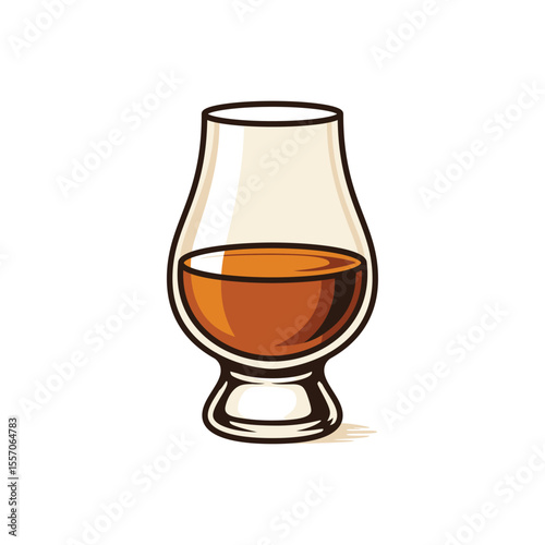 glass of brandy isolated