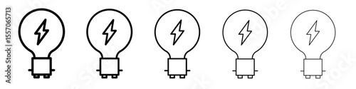 electric bulb icon vector outline symbol or illustration