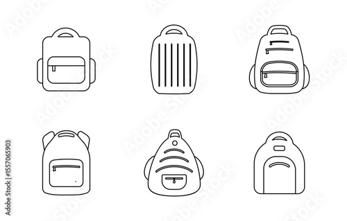 One line backpack icon. School bag continuous thin line symbol, minimalist rucksack drawing