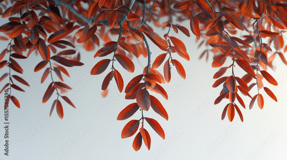 Naklejka premium red autumn leaves on tree