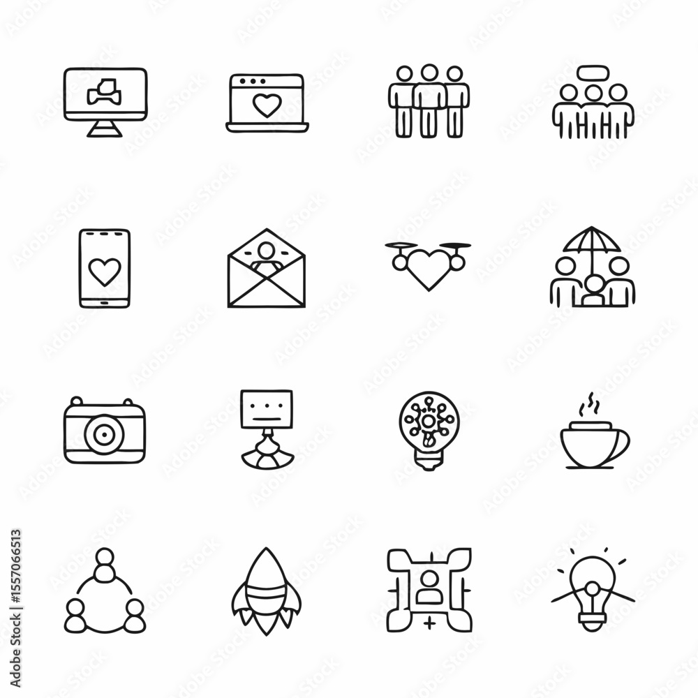 Fototapeta premium drone and aerial tech icons 