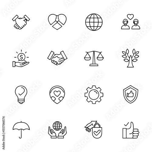 ethical business standards icons    