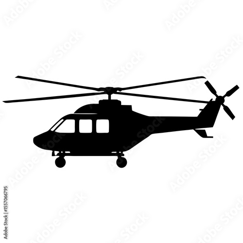helicopter vector illustration  silhouette on white background