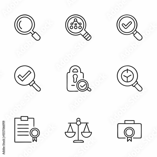 internal audit and control icon set              