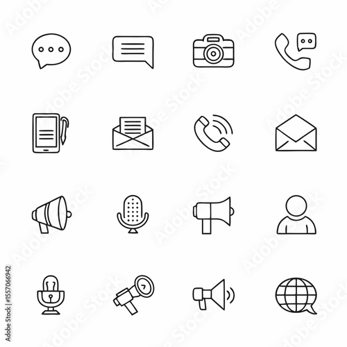 internal communication tools icon set      