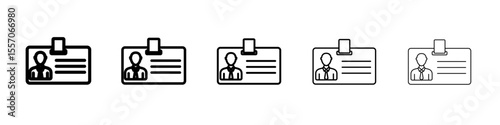 Employee id card icon vector outline symbol or illustration