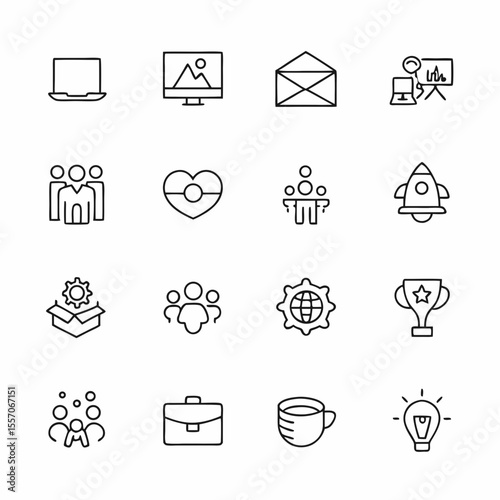 lean startup principle icon set          