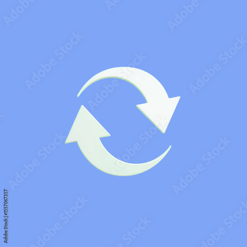 Free Download Simple white circular arrows icon representing refresh or reload on a solid blue background - GFXLoad