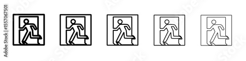 exit icon vector outline symbol or illustration