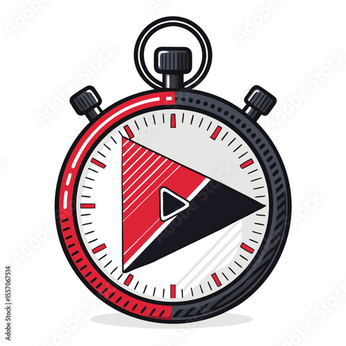A digital stopwatch with a prominent play button, ideal for sports timing applications.