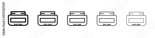 Expiration date icon vector outline symbol or illustration