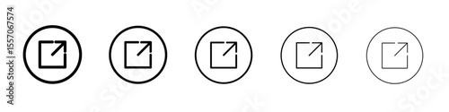 External link icon vector outline symbol or illustration
