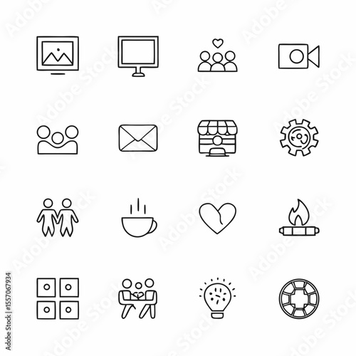 smart tv and media center icons            