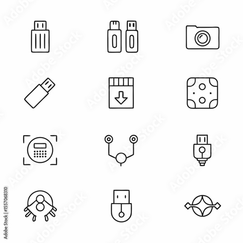 usb  sd card  and flash drive icon set           (1)