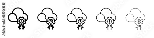 fintech industry icon vector outline symbol or illustration