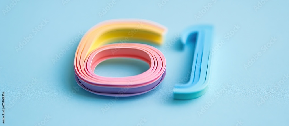 Obraz premium Colorful Paper Number 61
