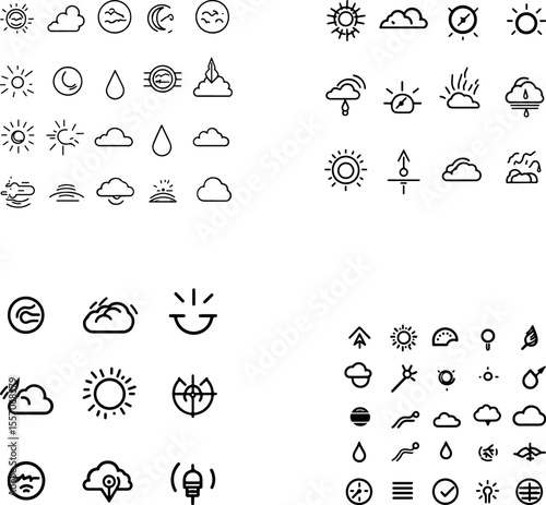 weather icons sunny icon cloudy icon rain icon thunderstorm icon lightning icon snow icon sleet icon hail icon fog icon mist icon windy icon tornado icon hurricane icon storm icon col