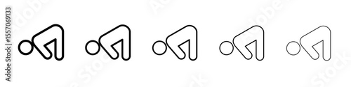 Flexibility icon vector outline symbol or illustration
