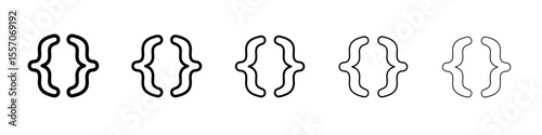 Font brackets icon vector outline symbol or illustration